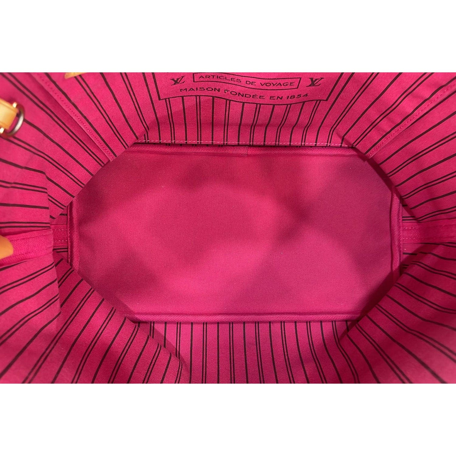 LOUIS VUITTON Neverfull MM Monogram Canvas Tote Shoulder Bag Fuchsia
