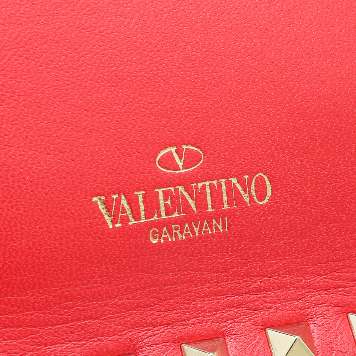 Valentino Red Rockstud Wristlet Clutch