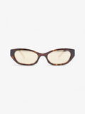 Chanel Small Rectangle Sunglasses Brown  / Gold Acetate 135mm