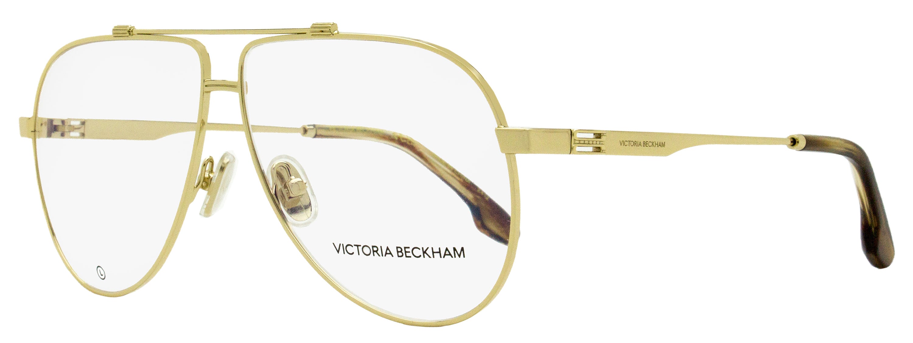 Victoria Beckham Pilot Eyeglasses VB2137 714 Gold 59mm Gold