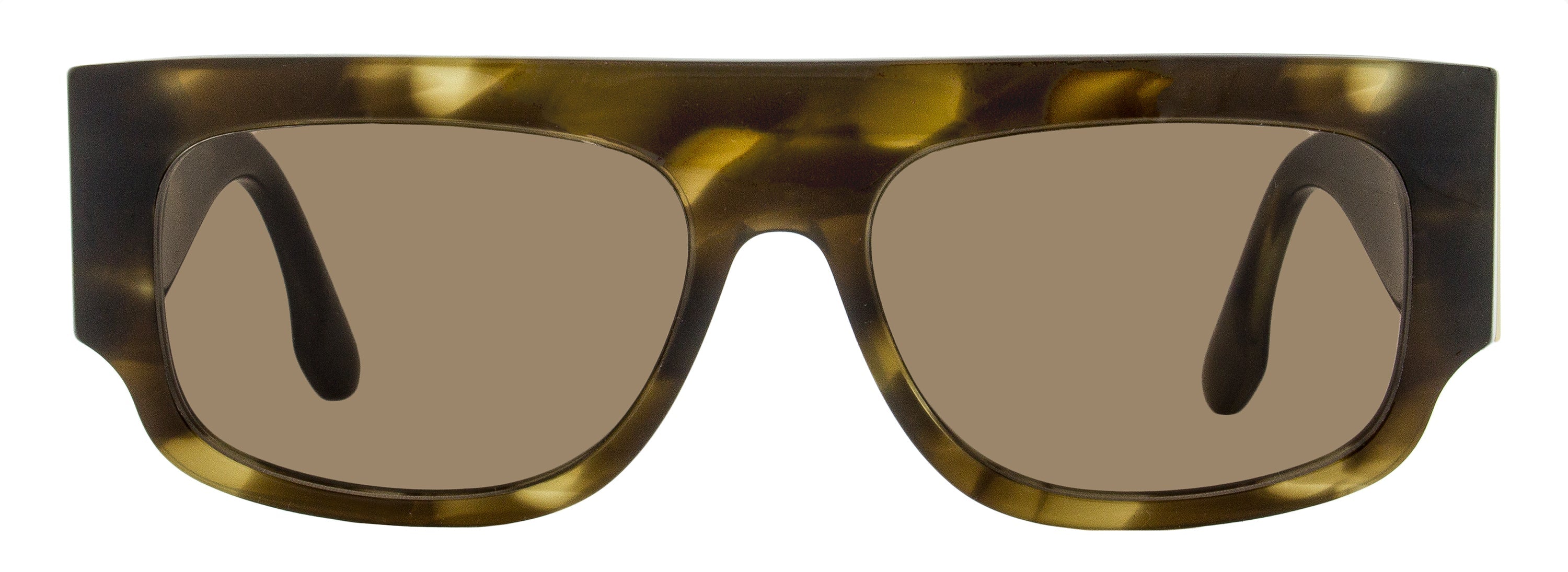 Victoria Beckham V Plaque Sunglasses VB666S 321 Kakhi Horn 55mm