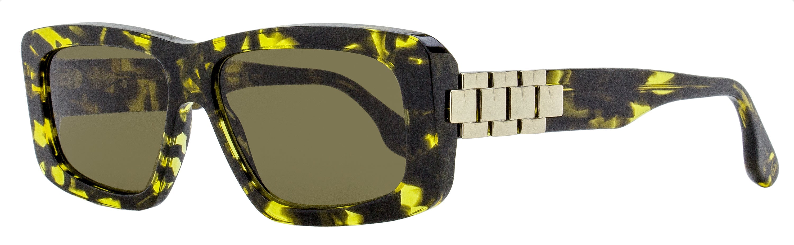Victoria Beckham Chain Rectangular Sunglasses VB669S 012 Yellow Havana 55mm Yellow Havana