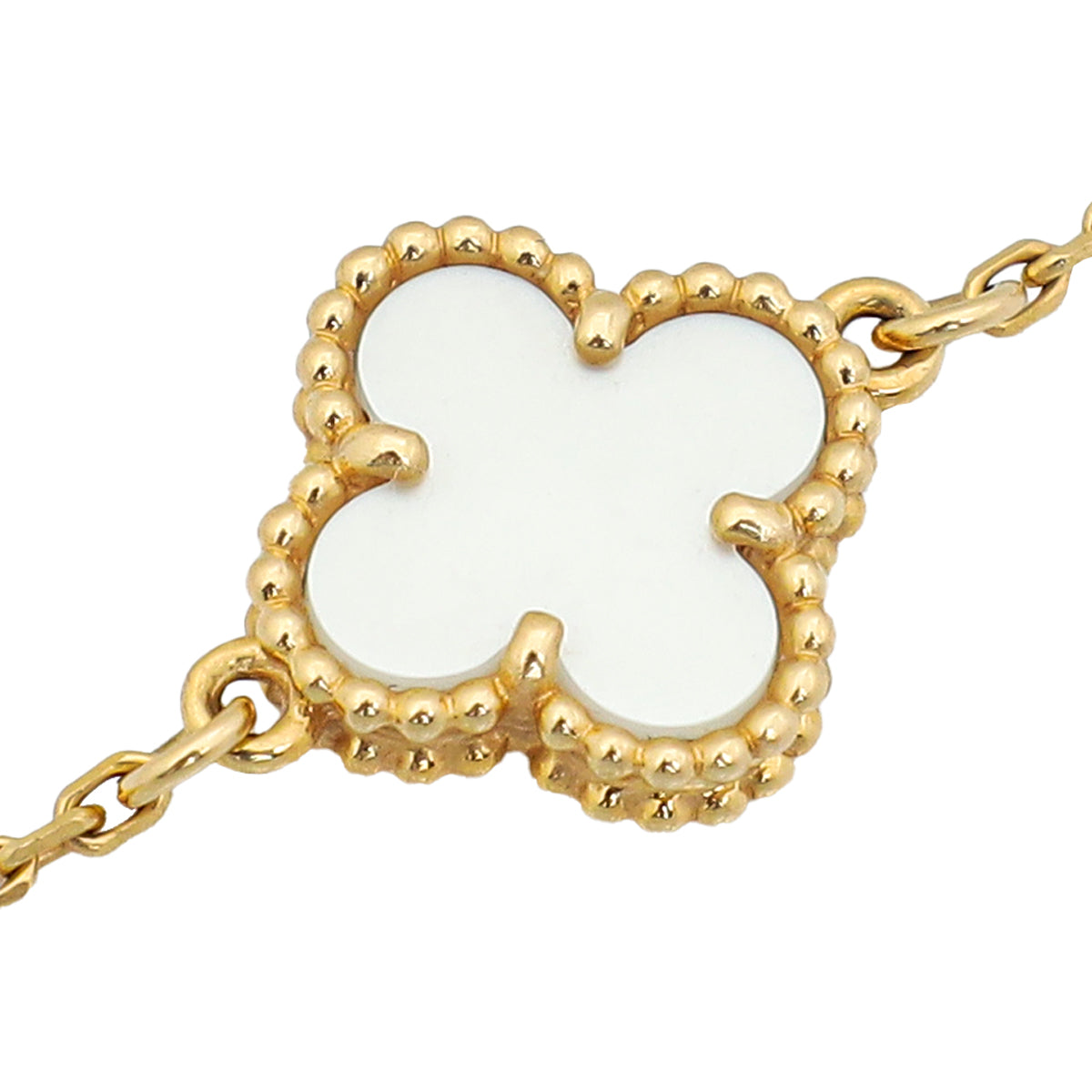 Van Cleef & Arpels 18K Yellow Gold Sweet Alhambra MOP Bracelet