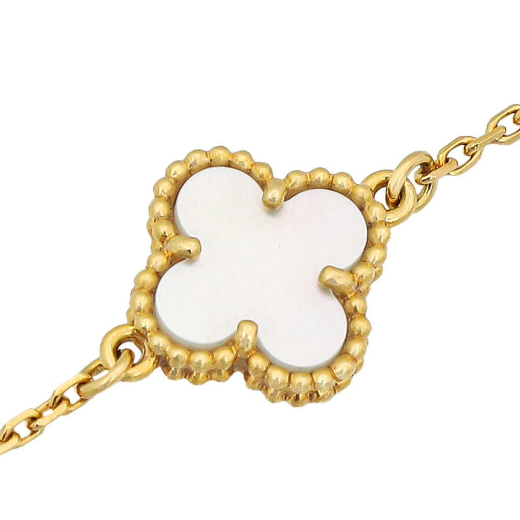 Van Cleef & Arpels 18K Yellow Gold Sweet Alhambra MOP Bracelet