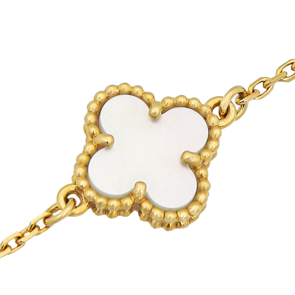 Van Cleef & Arpels 18K Yellow Gold Sweet Alhambra MOP Bracelet