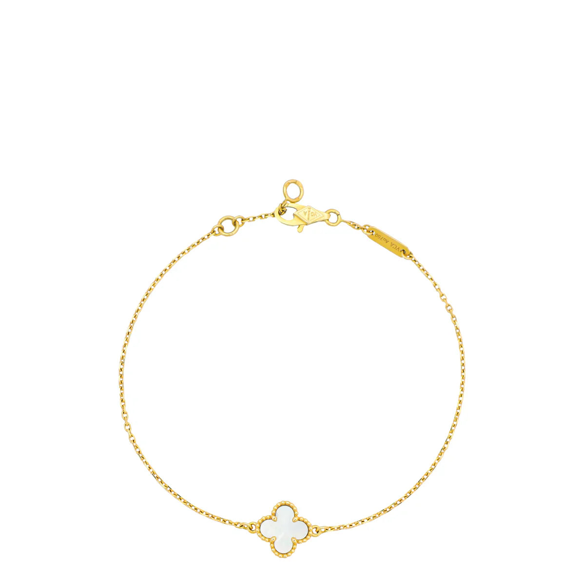 Van Cleef & Arpels 18K Yellow Gold Sweet Alhambra MOP Bracelet