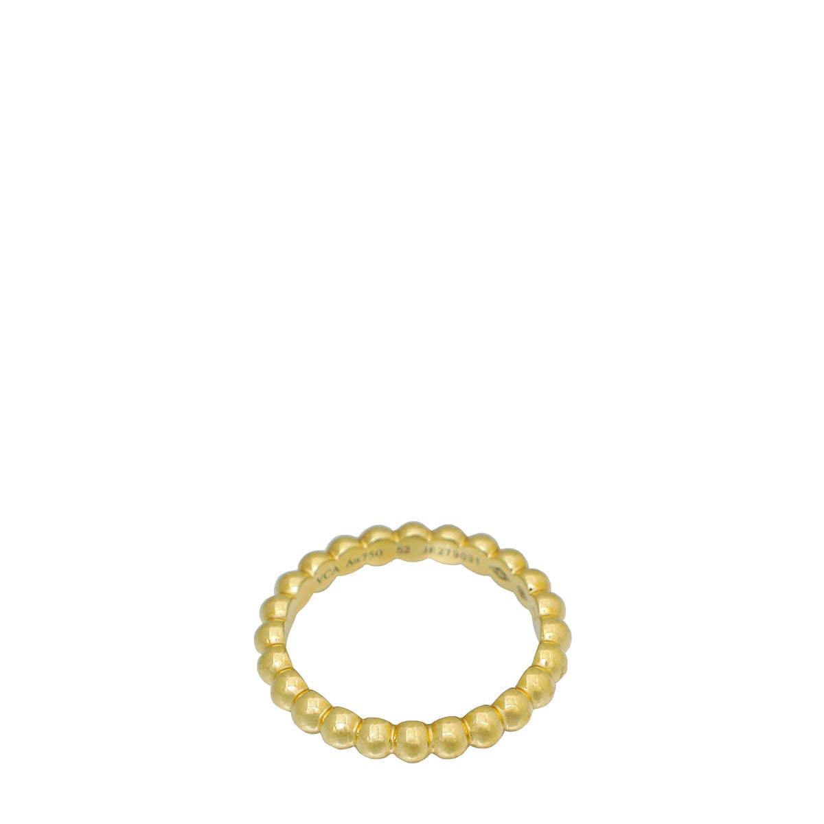 Van Cleef & Arpels 18K Yellow Gold Perlée Pearls Medium Model Ring 52