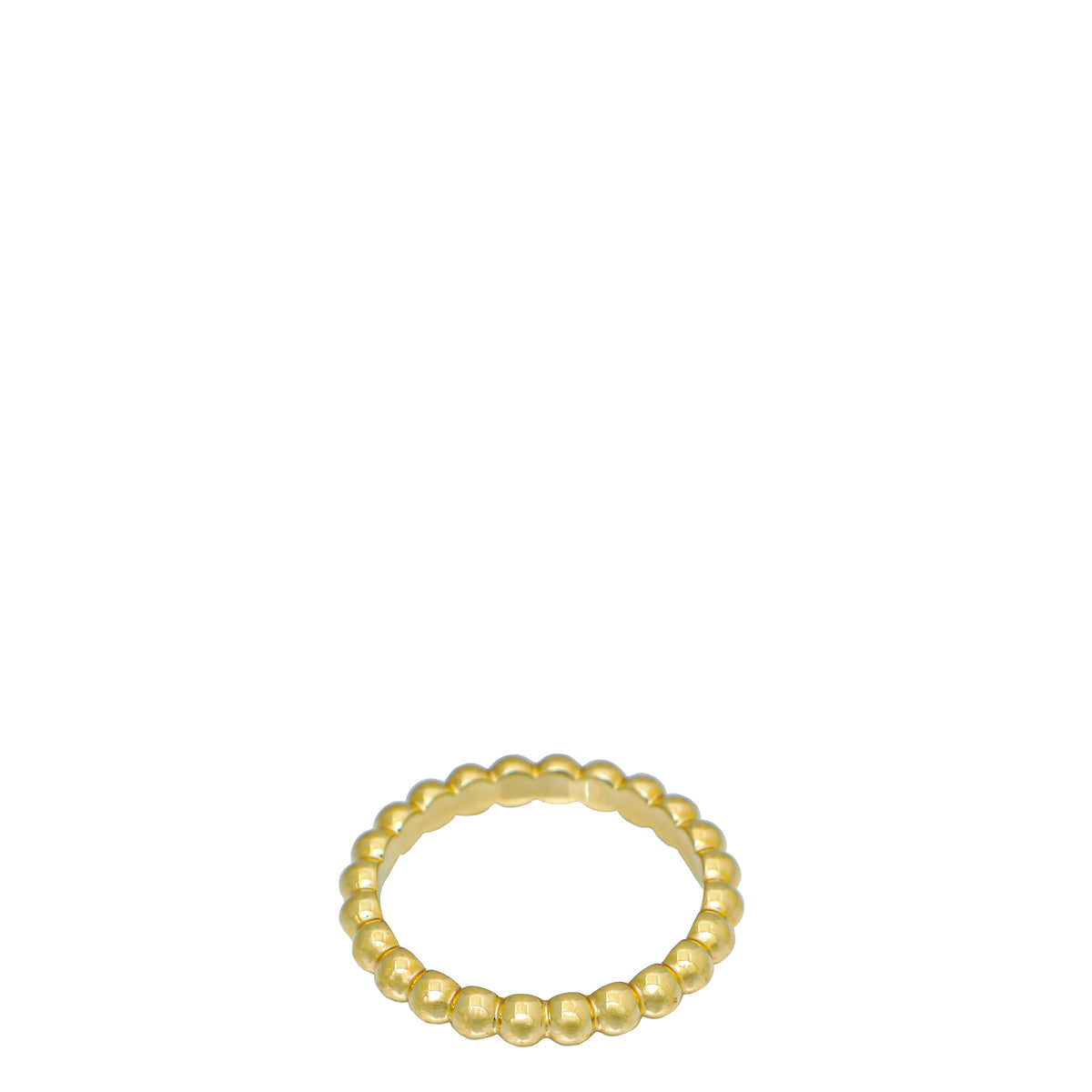 Van Cleef & Arpels 18K Yellow Gold Perlée Pearls Medium Model Ring 52
