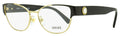 Versace Cat Eye Eyeglasses VE1267B 1433 Gold/Black 53mm Gold Black