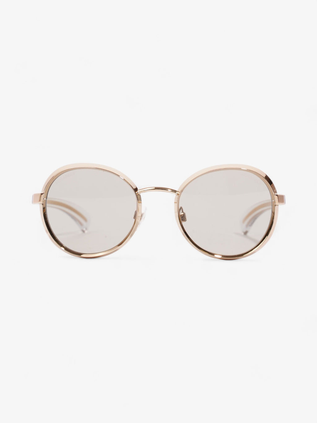 Chanel Round Sunglasses Gold Acetate 125mm