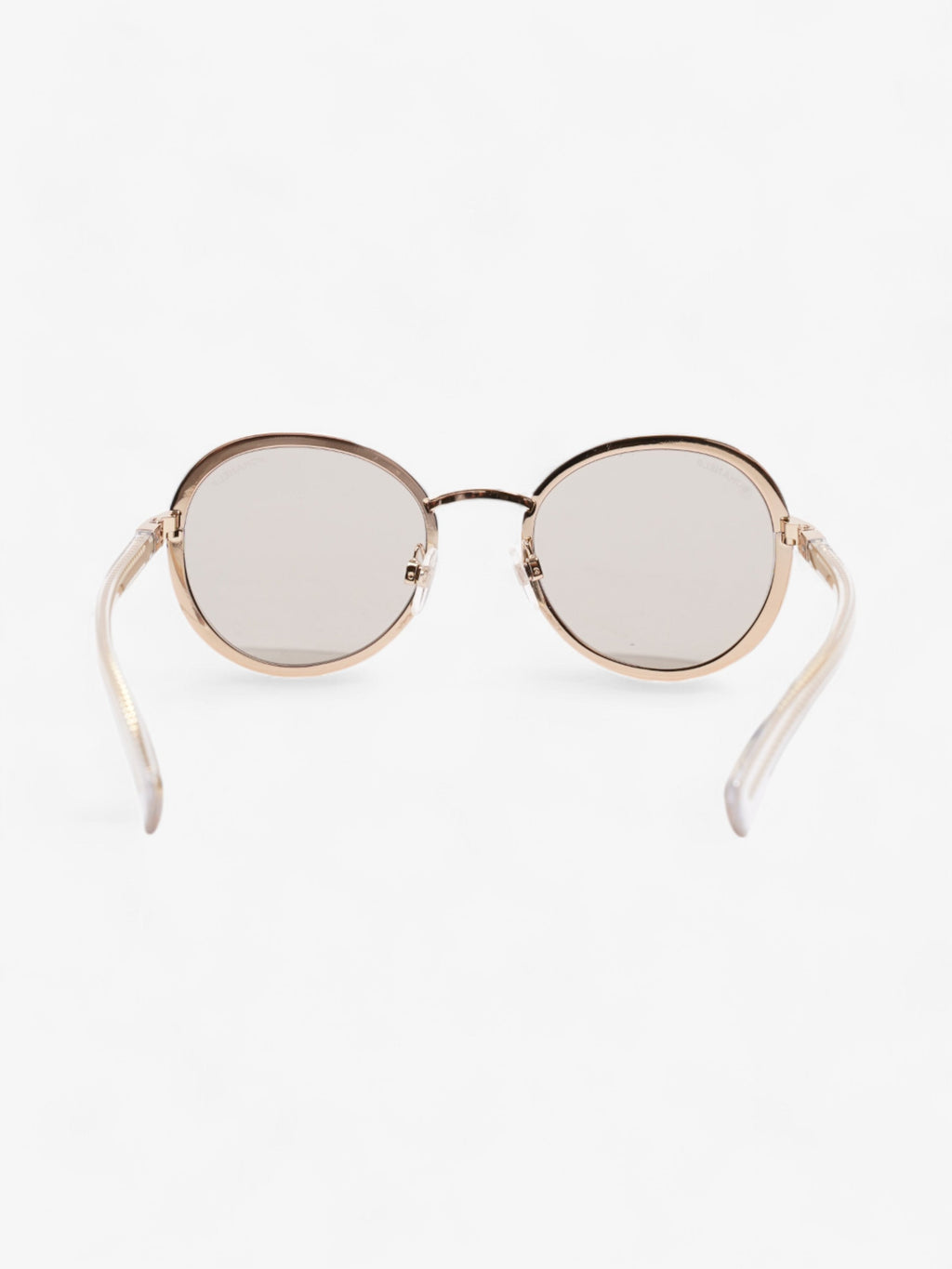 Chanel Round Sunglasses Gold Acetate 125mm