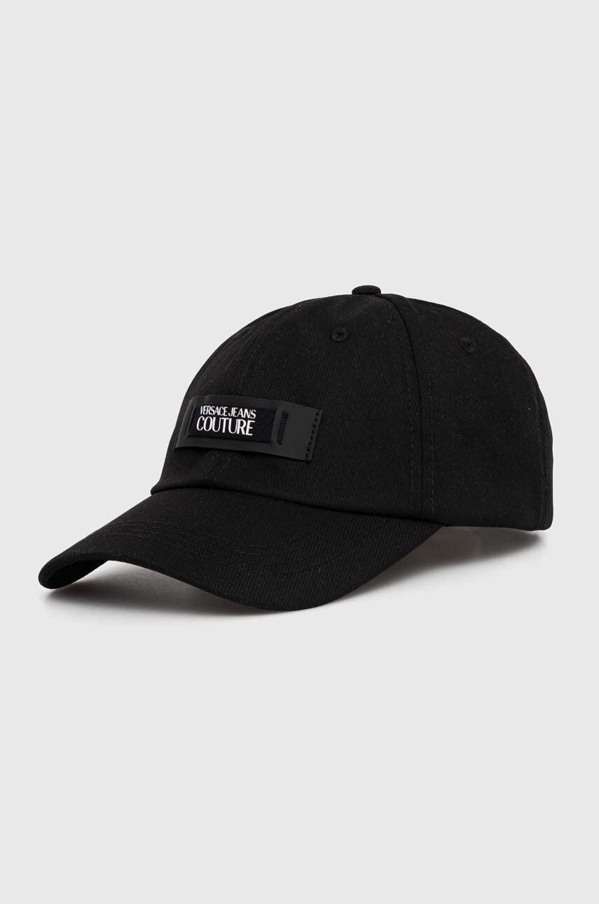 Versace Jeans Couture Black Logo Patch Baseball Cap – Cotton Hat-One Size