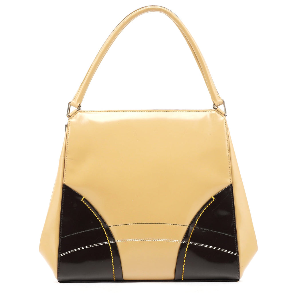 B11108 Beige Brown Spazzolato Leather Tote Bag