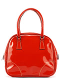 Red Spazzolato Leather Mini Bowling Bag