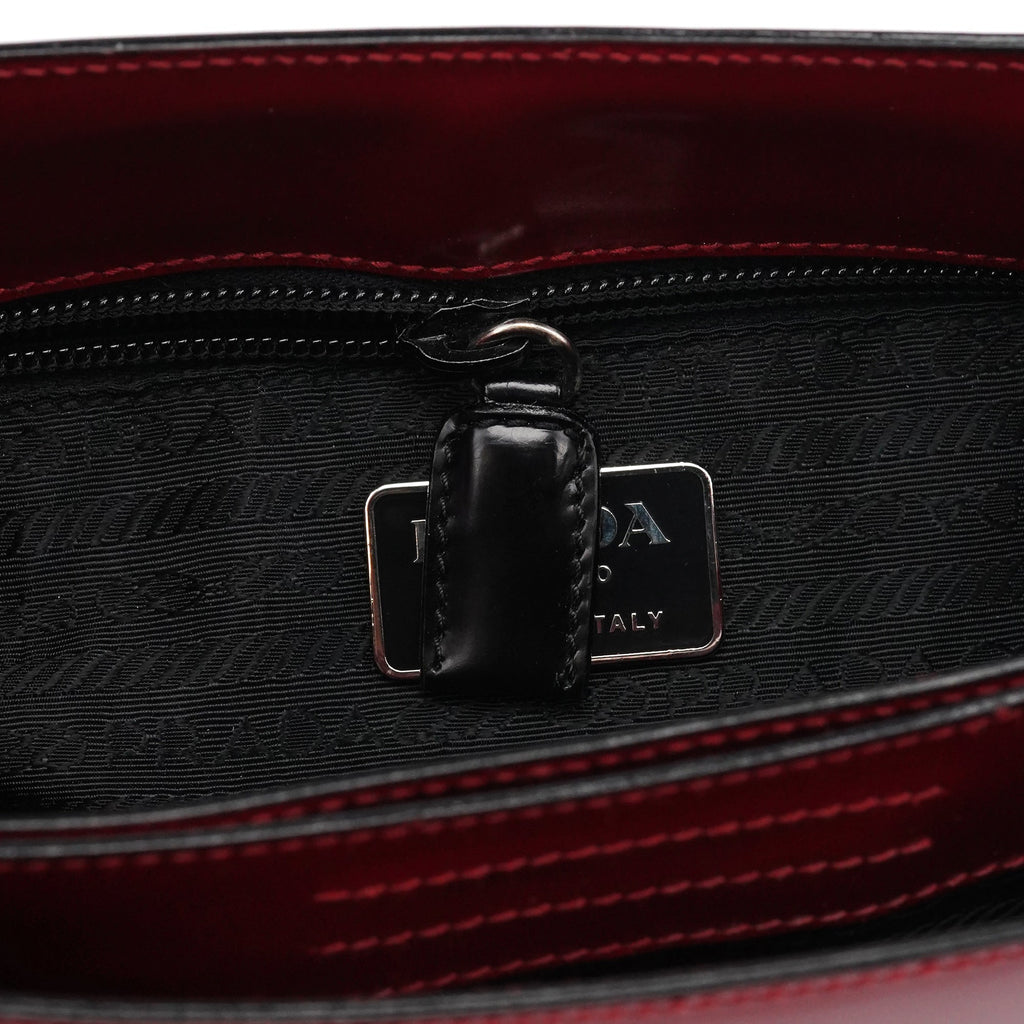 1998 Burgundy Spazzolato Plastic Handle Shoulder Bag