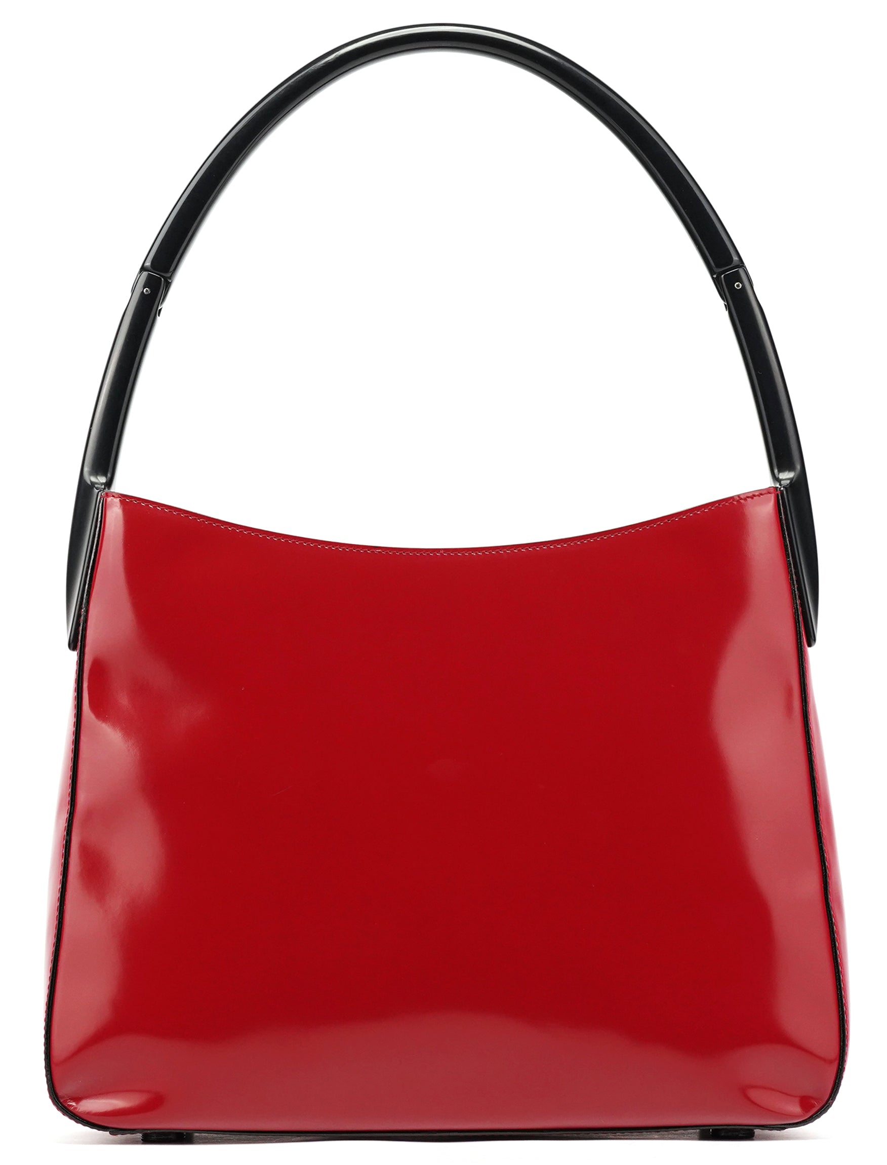 1998 Burgundy Spazzolato Plastic Handle Shoulder Bag