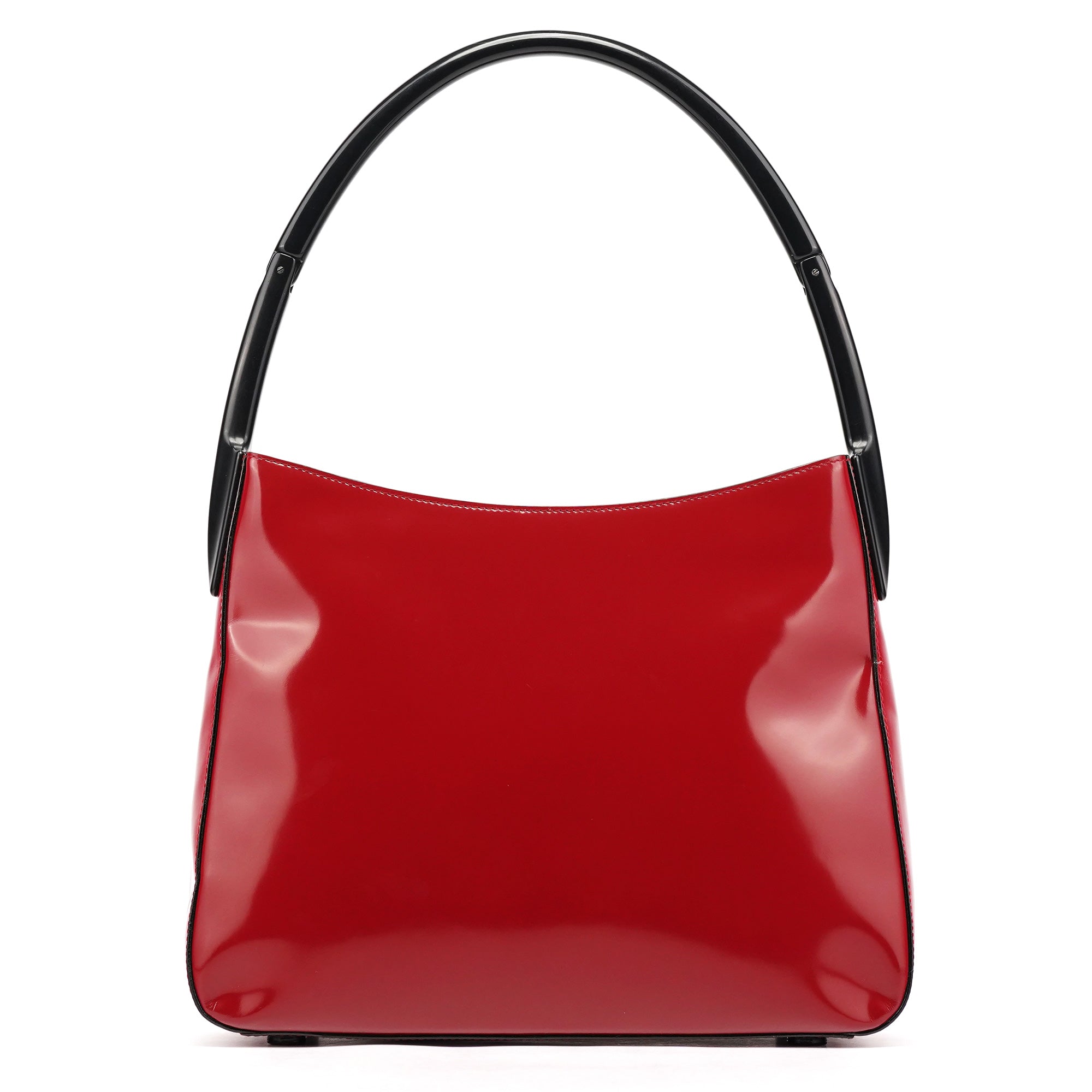 1998 Burgundy Spazzolato Plastic Handle Shoulder Bag