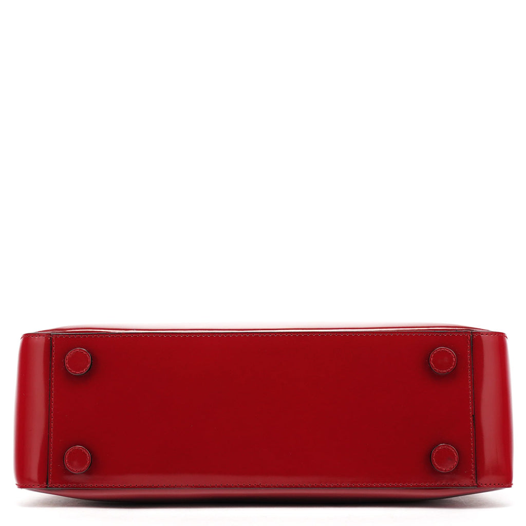 1998 Burgundy Spazzolato Plastic Handle Shoulder Bag