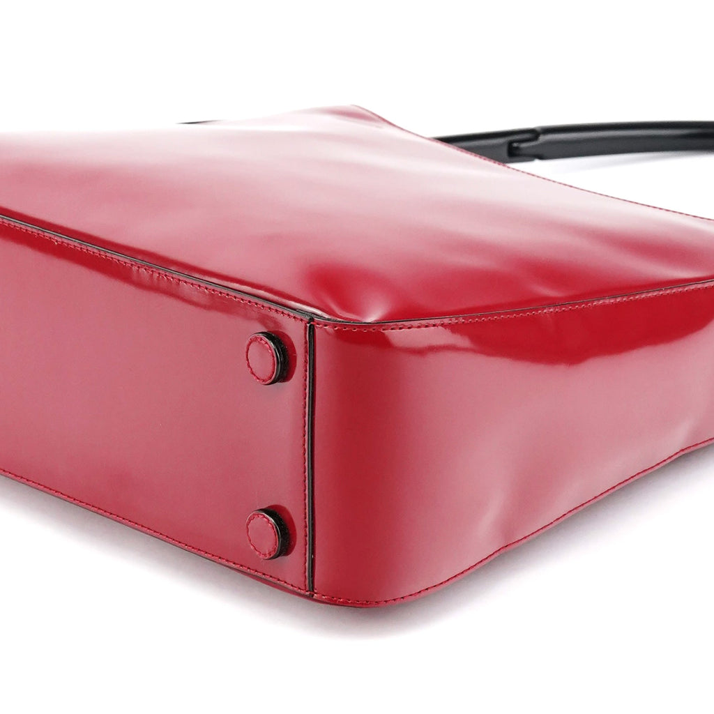 1998 Burgundy Spazzolato Plastic Handle Shoulder Bag