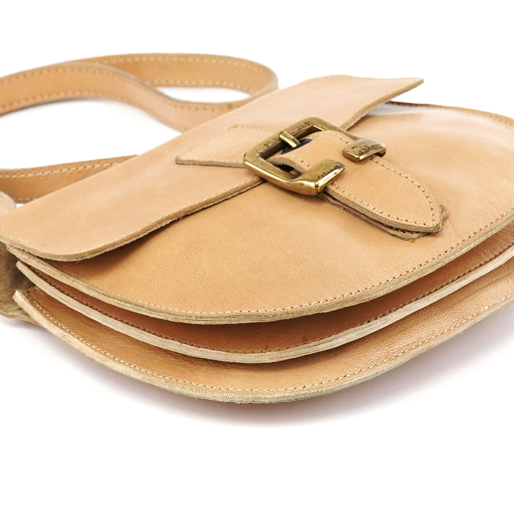 Beige Leather Crossbody Bag