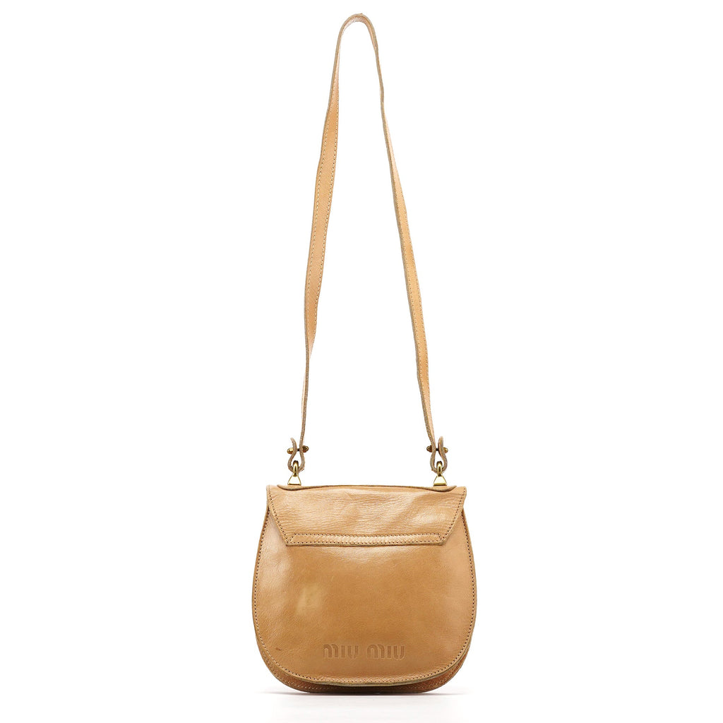 Beige Leather Crossbody Bag