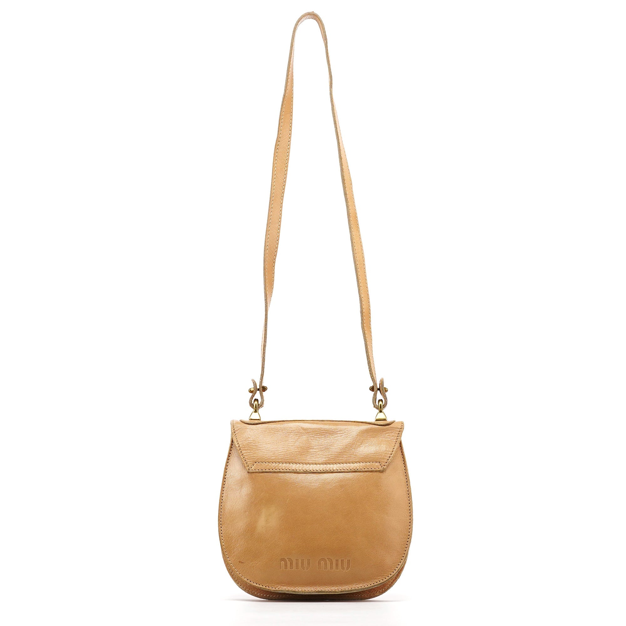 Beige Leather Crossbody Bag