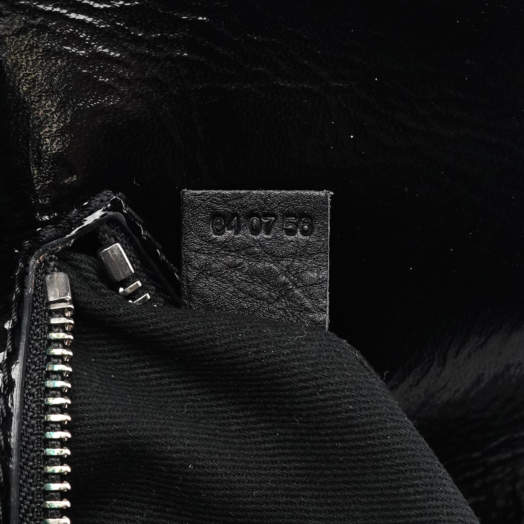 Black Quilted Patent Leather Heloise Tote Bag