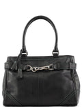 F08A70 Black Leather Hamptons Tote Bag