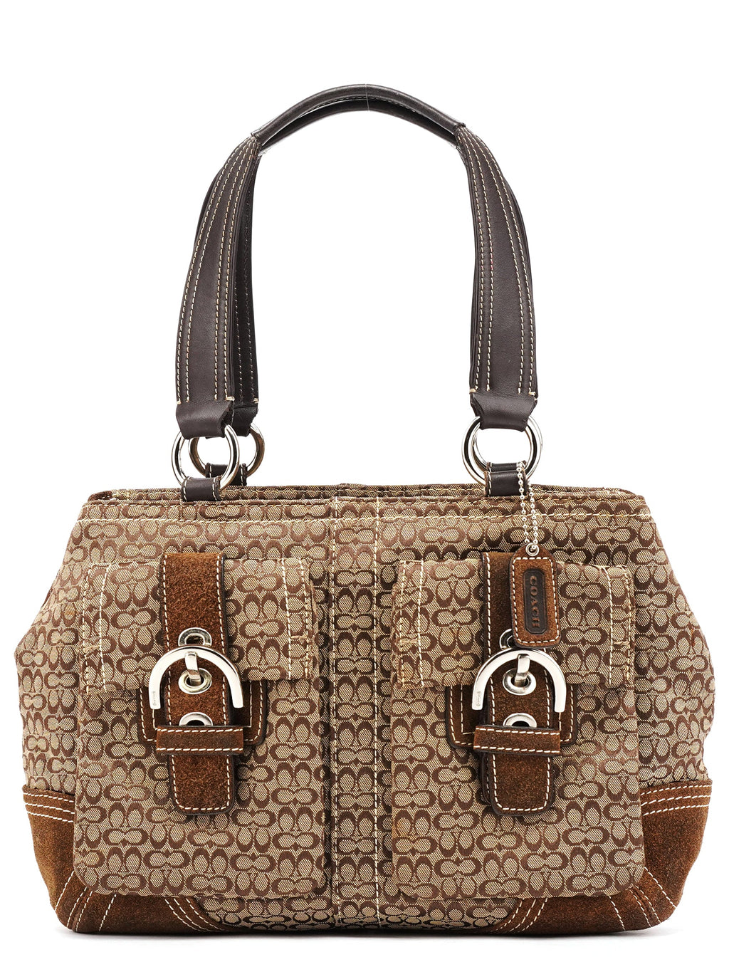 3646 Beige Brown Signature Soho Tote Bag