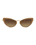Valentino Womens Cat Eye Brown Gold Brown Fashion Designer Eyewear