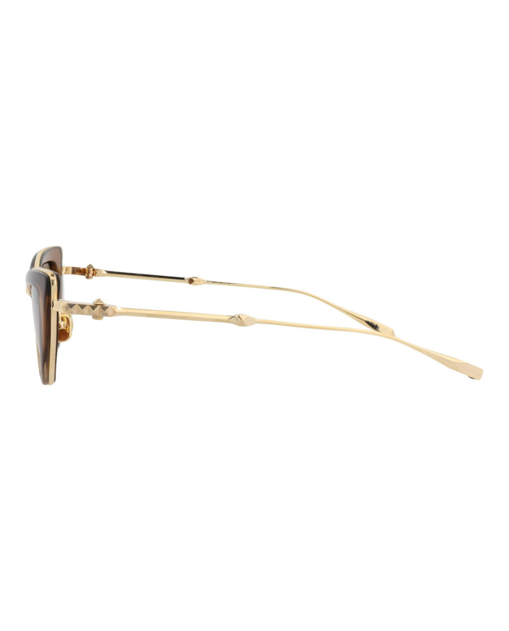 Valentino Womens Cat Eye Brown Gold Brown Fashion Designer Eyewear