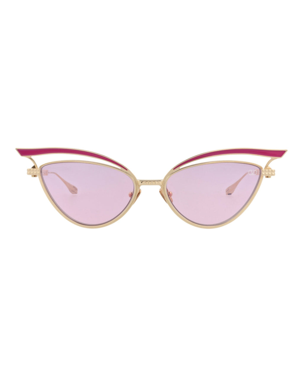 Valentino Womens Cat Eye Gold-Gold-Pink Fashion Designer Eyewear