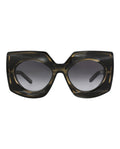 Valentino Womens Square/Rectangle Black Havana Black Havana Grey Fashion Designer Eyewear
