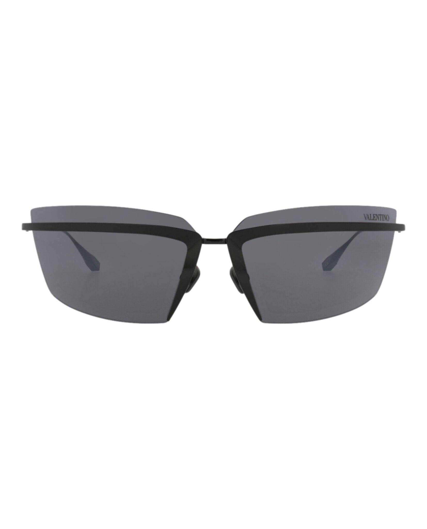 Valentino Unisex Shield/Wrap Black Black Grey Fashion Designer Eyewear