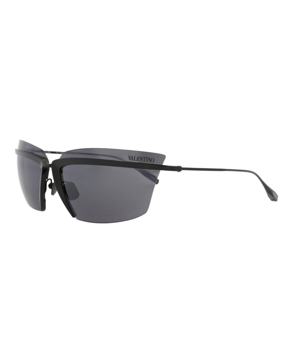 Valentino Unisex Shield/Wrap Black Black Grey Fashion Designer Eyewear