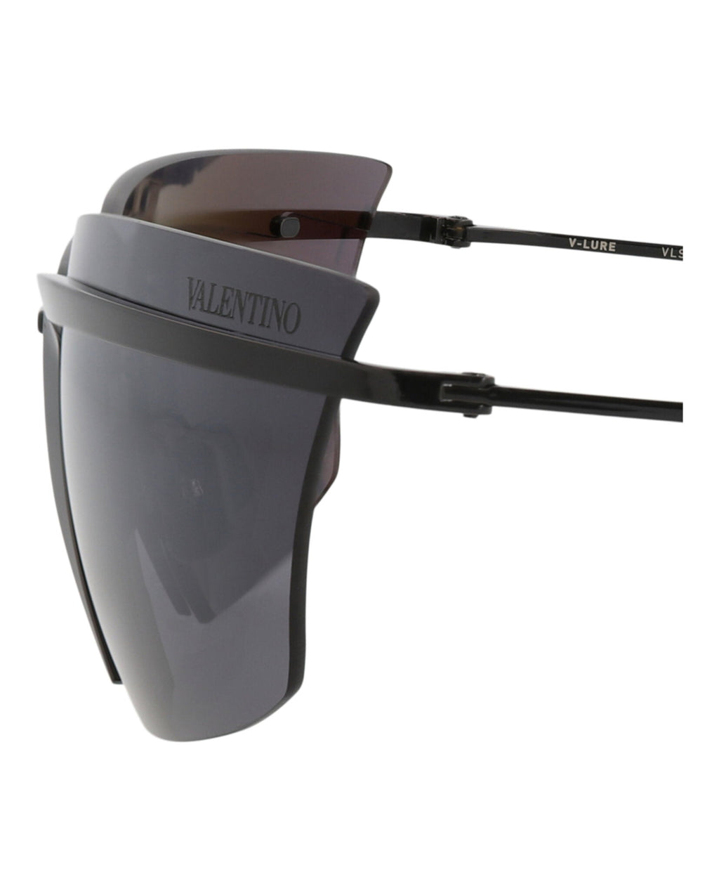 Valentino Unisex Shield/Wrap Black Black Grey Fashion Designer Eyewear