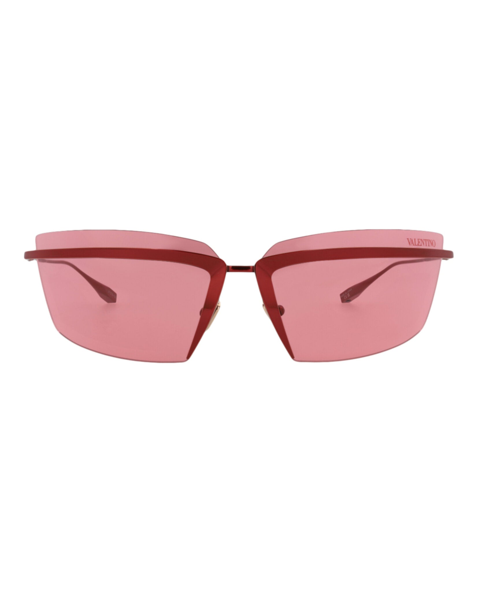 Valentino Unisex Shield/Wrap Red Red Red Fashion Designer Eyewear