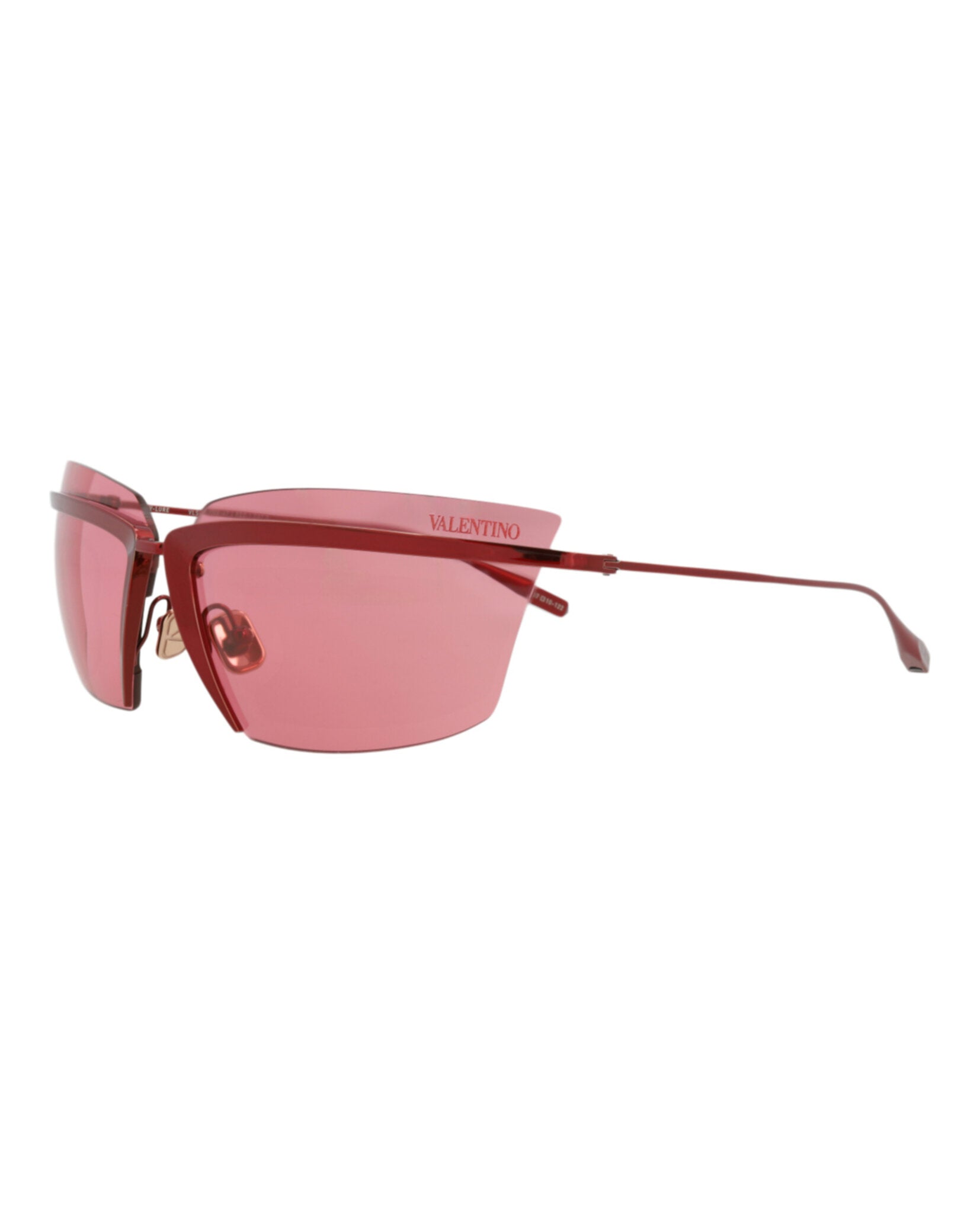 Valentino Unisex Shield/Wrap Red Red Red Fashion Designer Eyewear