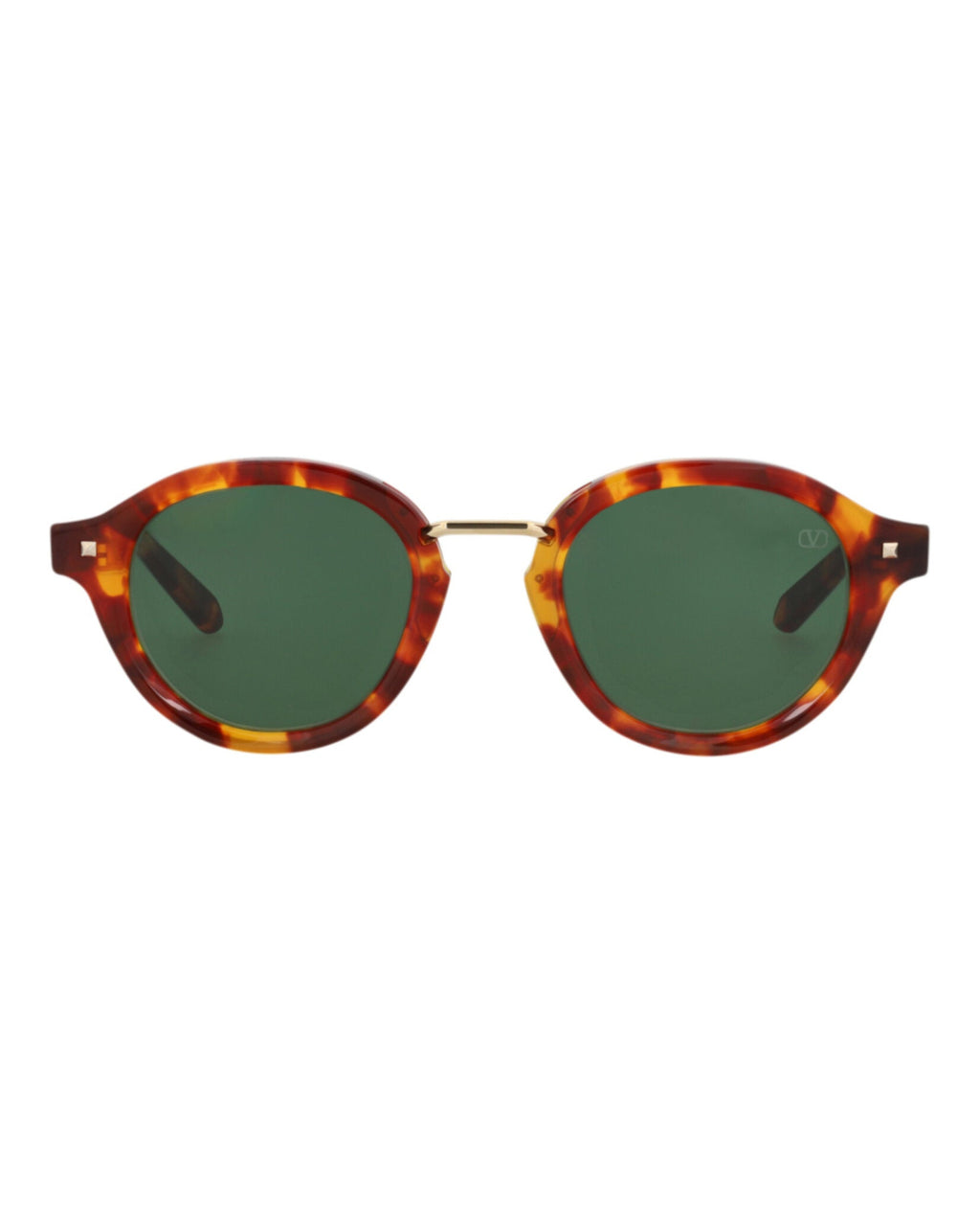 Valentino Unisex Round/Oval Tortoise-Tortoise-Green Fashion Designer Eyewear