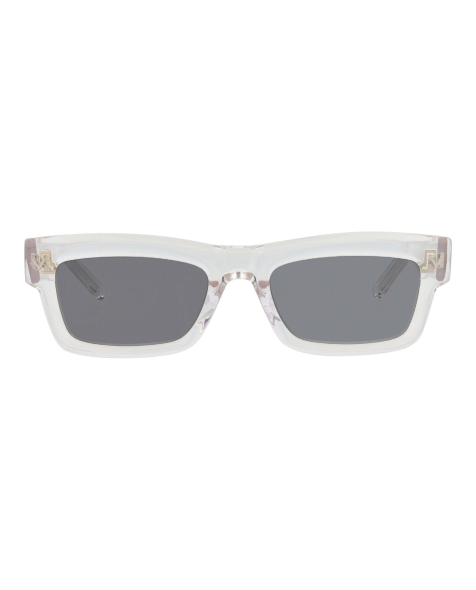Valentino Unisex Square/Rectangle Crystal-Crystal-Grey Fashion Designer Eyewear