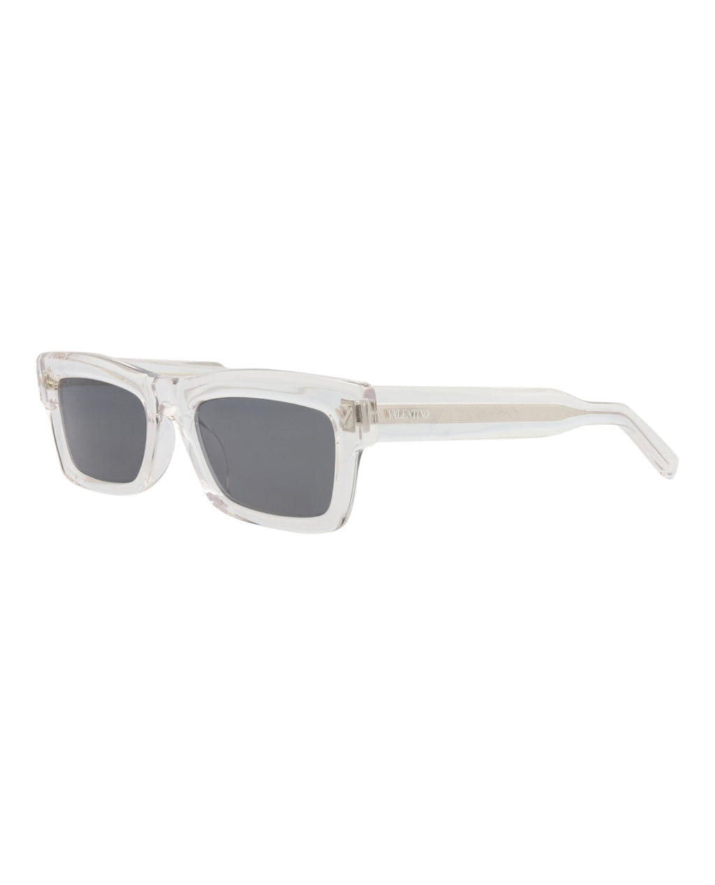 Valentino Unisex Square/Rectangle Crystal-Crystal-Grey Fashion Designer Eyewear