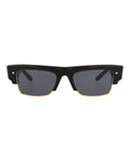 Valentino Unisex Square/Rectangle Black Black Grey Fashion Designer Eyewear