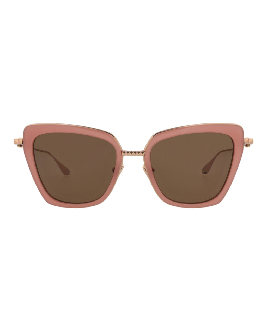 Valentino Womens Cat Eye Pink-Gold-Brown Fashion Designer Eyewear
