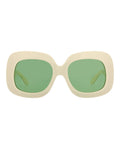 Valentino Womens Square/Rectangle Ivory Ivory Green Fashion Designer Eyewear