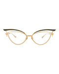 Valentino Womens Cat Eye Gold Gold Transparent Fashion Designer Eyewear