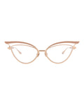 Valentino Womens Cat Eye Rose Gold Rose Gold Transparent Fashion Designer Eyewear
