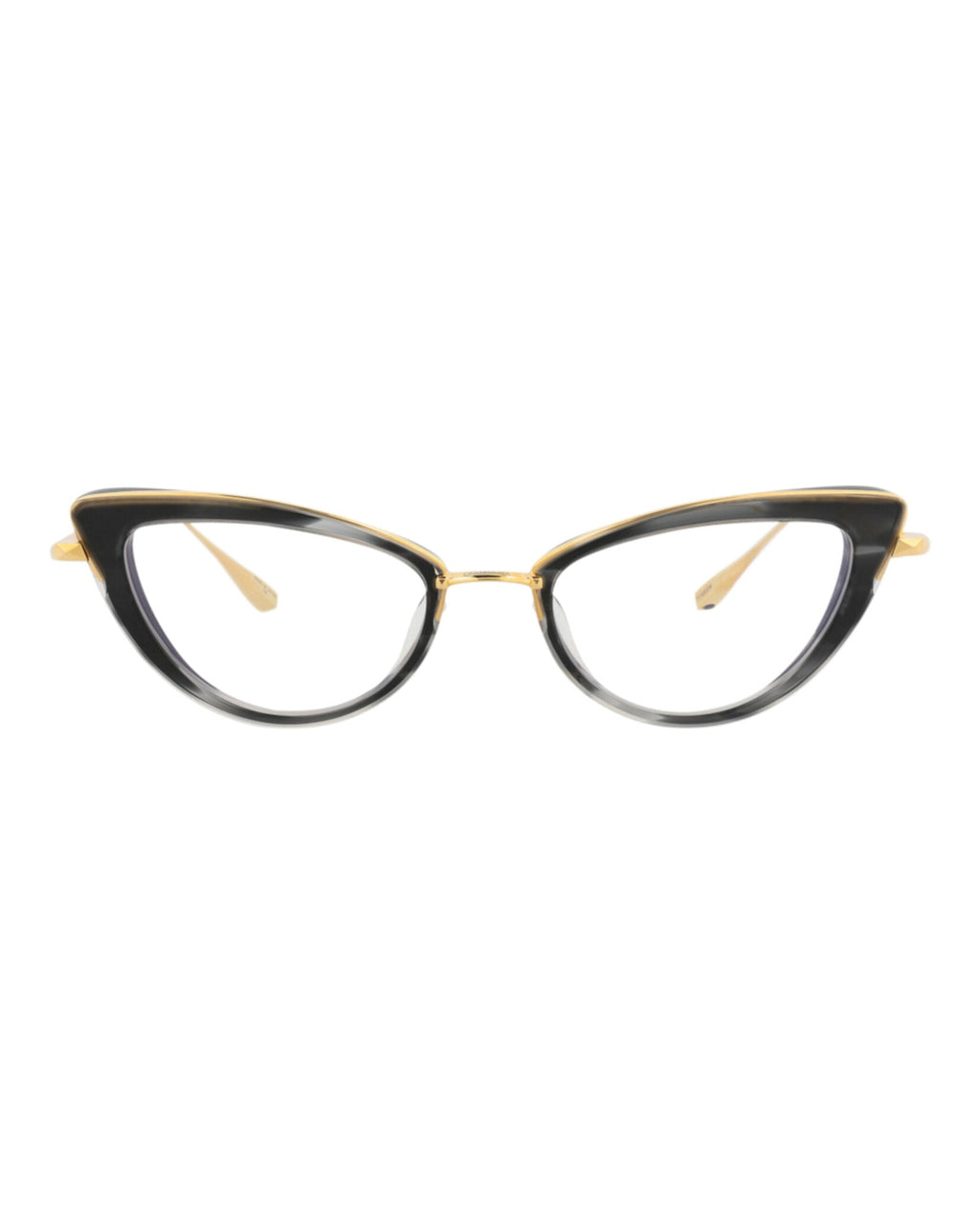 Valentino Womens Cat Eye Black-Gold-Transparent Fashion Designer Eyewear