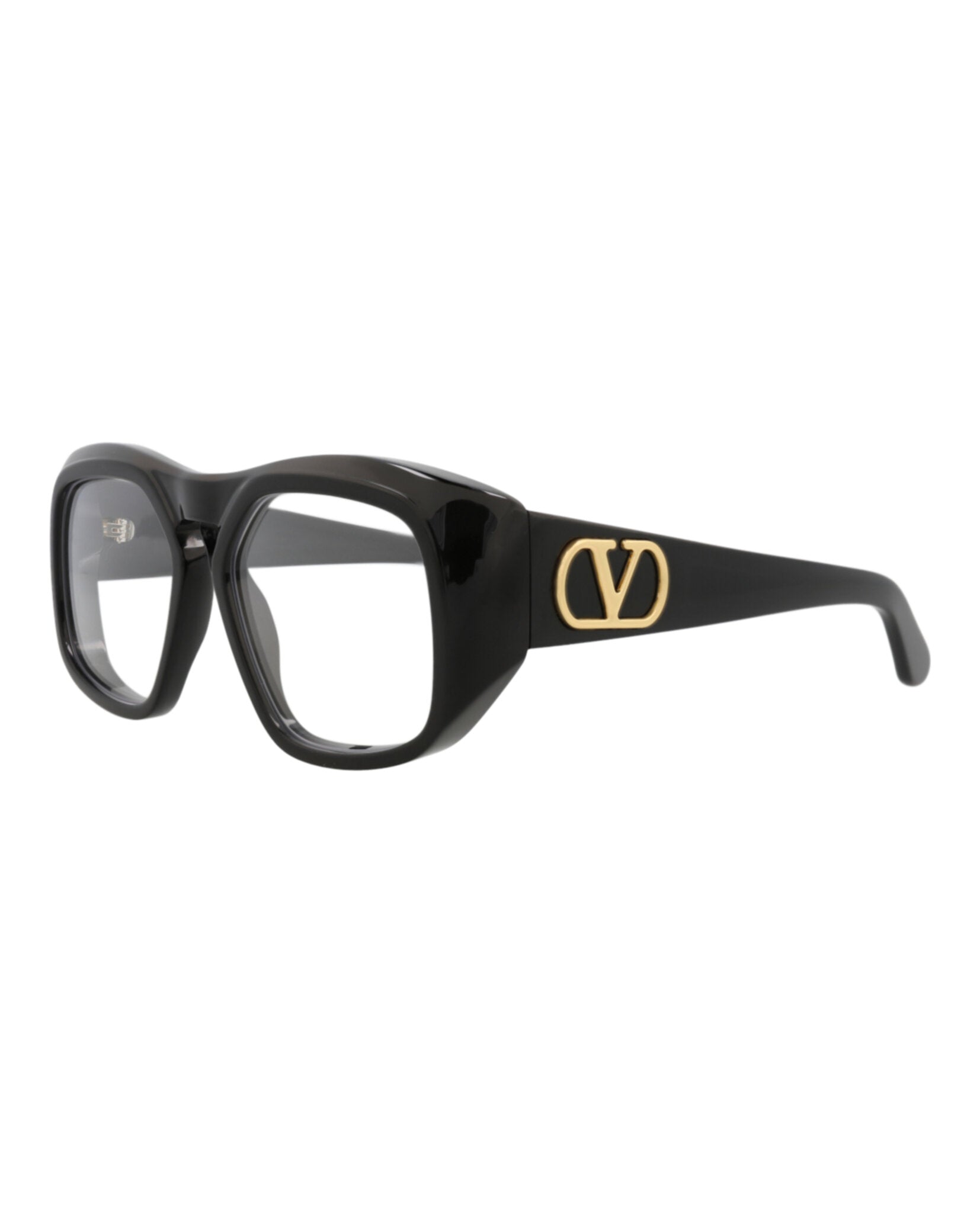 Valentino Unisex Square/Rectangle Black-Black-Transparent Fashion Designer Eyewear