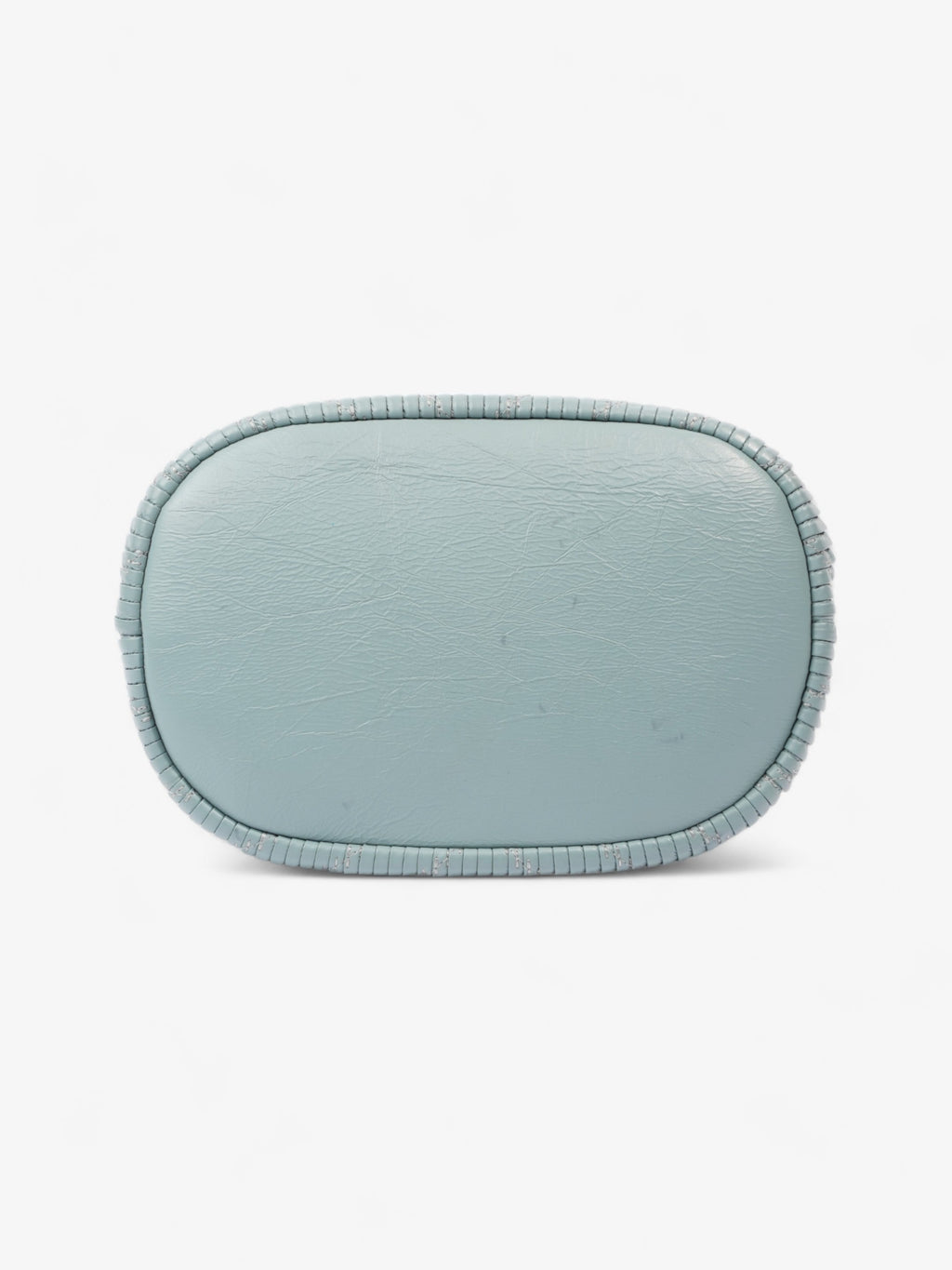 Chanel Pleated Drawstring Light Blue Leather