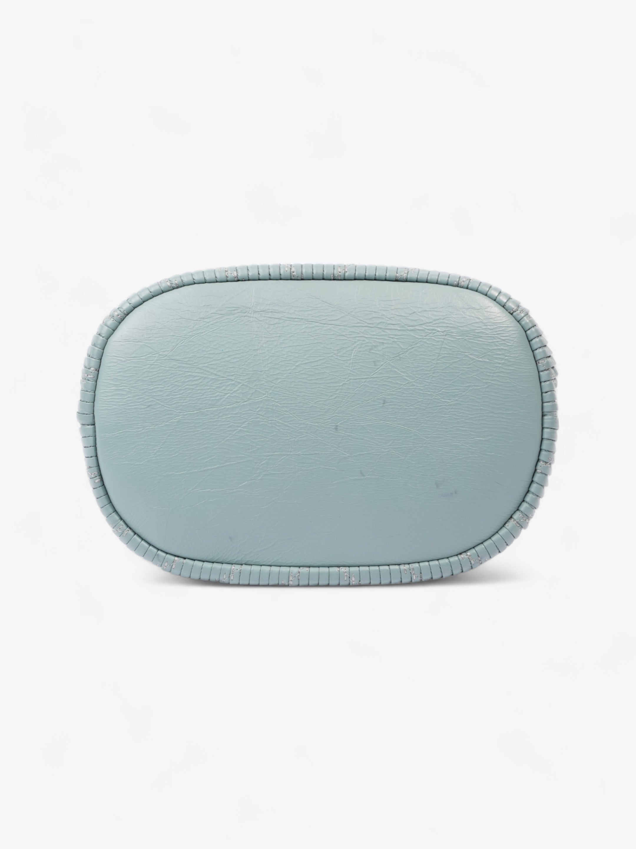Chanel Pleated Drawstring Light Blue Leather